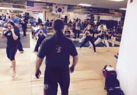 Emmons Taekwondo - A group of people training in martial arts at a TaeKwonDo Academy.